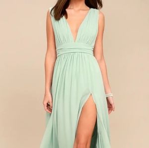 Nwt Lulus Heavenly Hue Mint maxidress out of stock